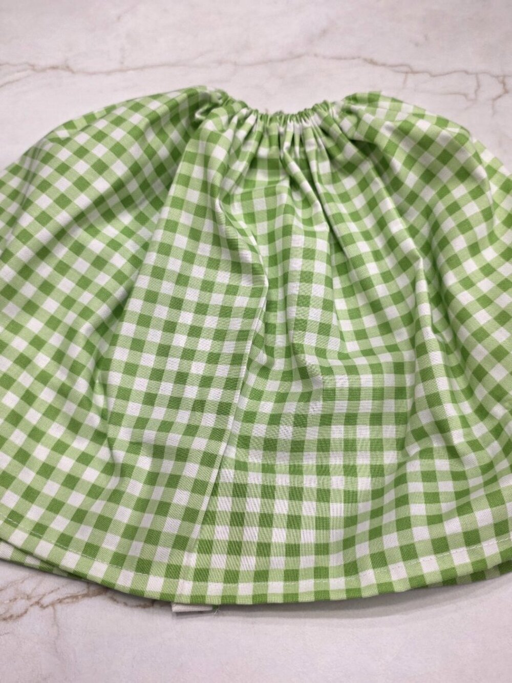 19" Handmade Green and White Checker dress